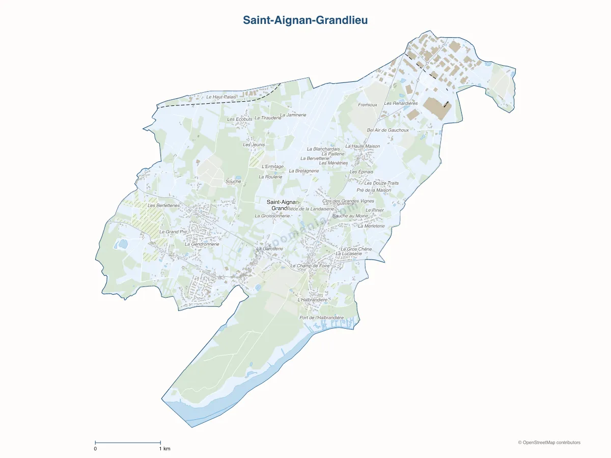 Carte de Saint-Aignan-Grandlieu à personnaliser