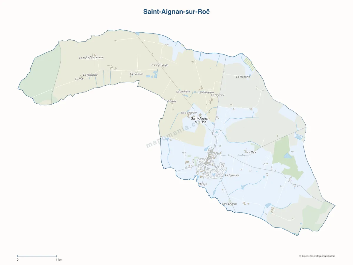 Carte de Saint-Aignan-sur-Roë à personnaliser