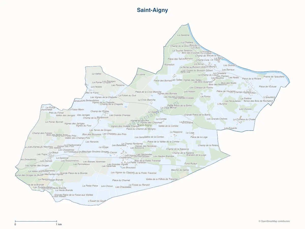 Carte de Saint-Aigny à personnaliser