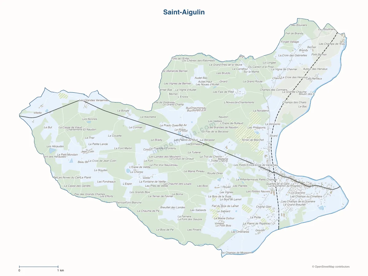 Carte de Saint-Aigulin à personnaliser