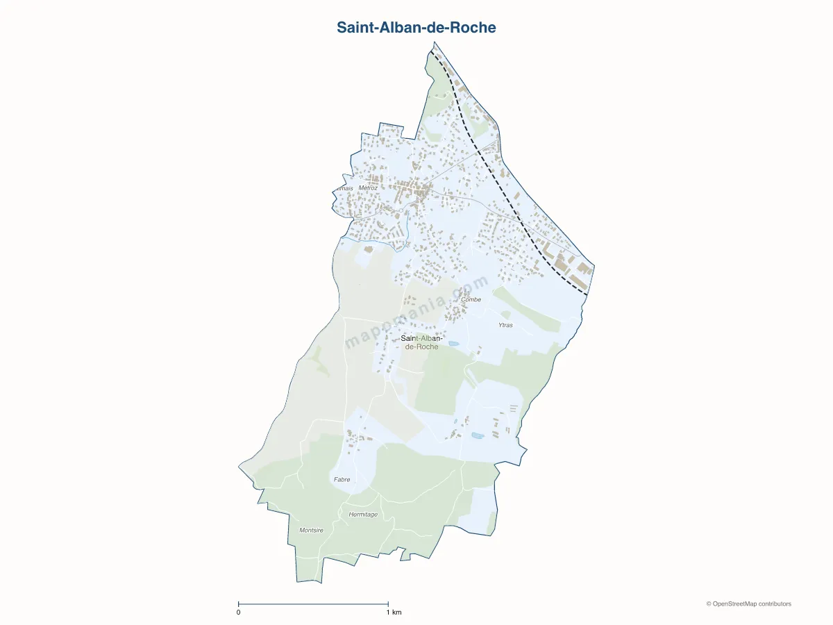 Carte de Saint-Alban-de-Roche à personnaliser