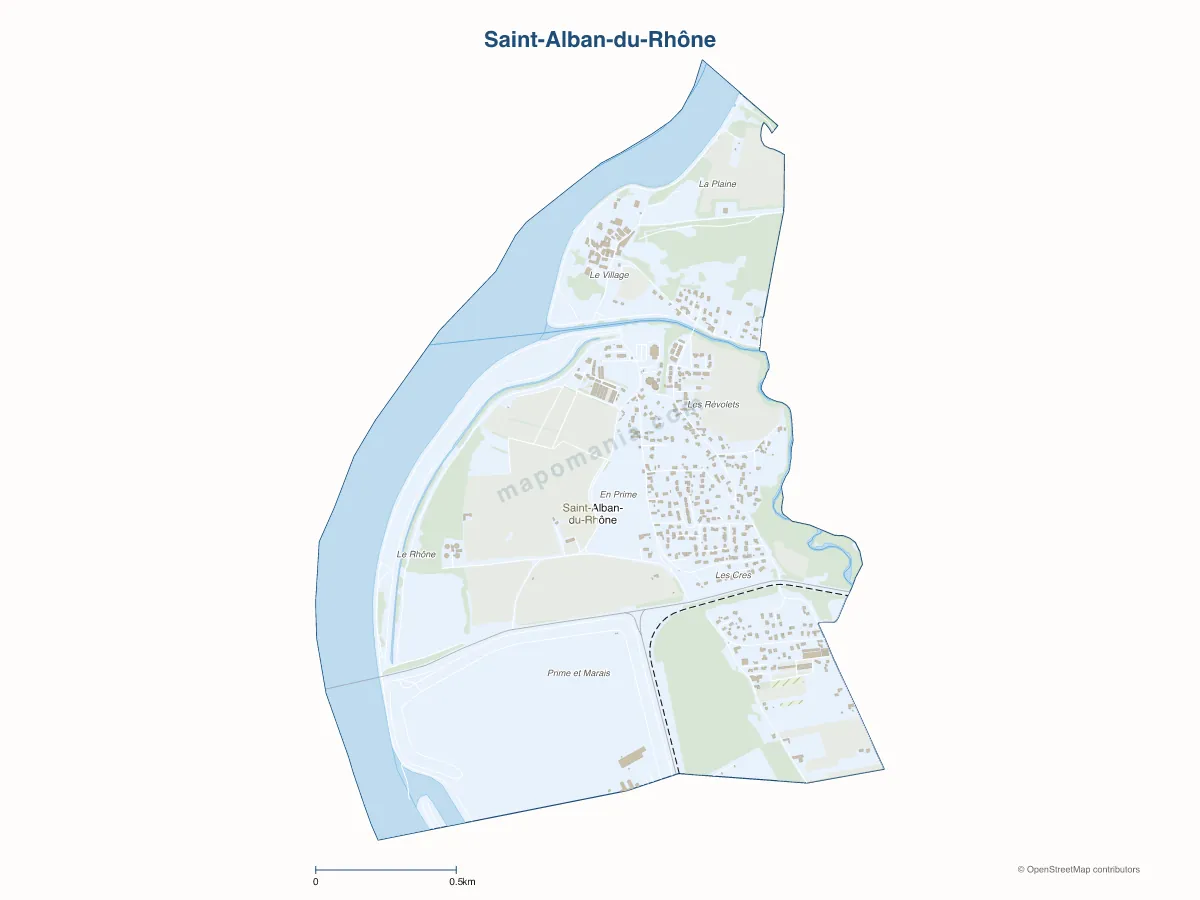 Carte de Saint-Alban-du-Rhône à personnaliser