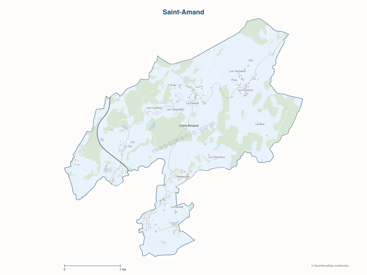 Carte de Saint-Amand à personnaliser