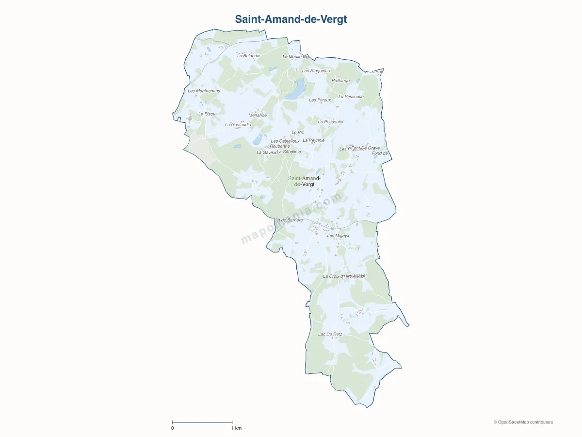 Carte de Saint-Amand-de-Vergt à personnaliser