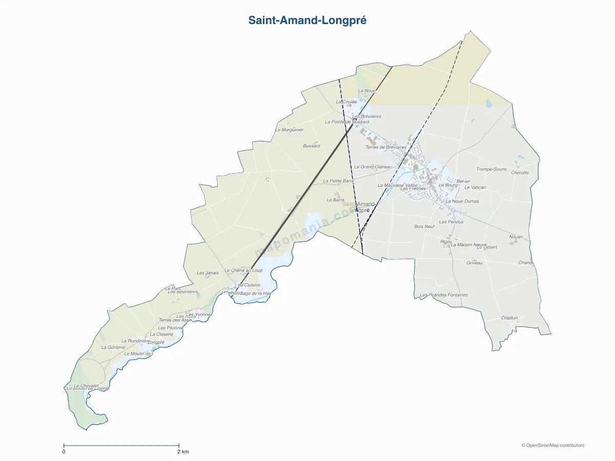 Carte de Saint-Amand-Longpré à personnaliser
