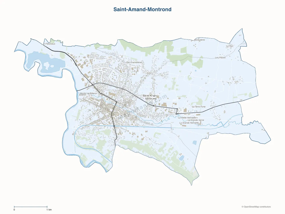 Carte de Saint-Amand-Montrond à personnaliser