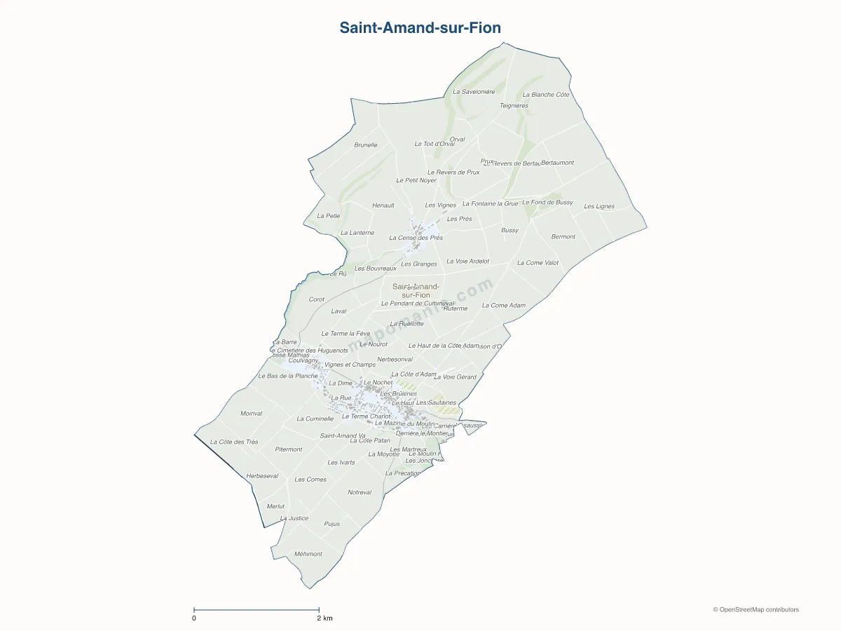 Carte de Saint-Amand-sur-Fion à personnaliser