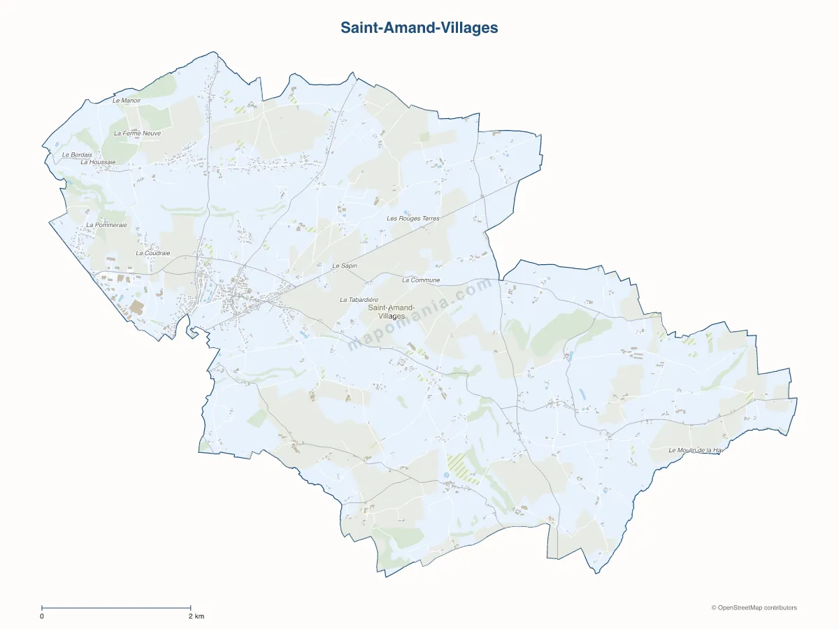 Carte de Saint-Amand-Villages à personnaliser