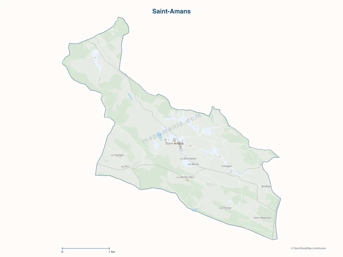 Carte de Saint-Amans à personnaliser