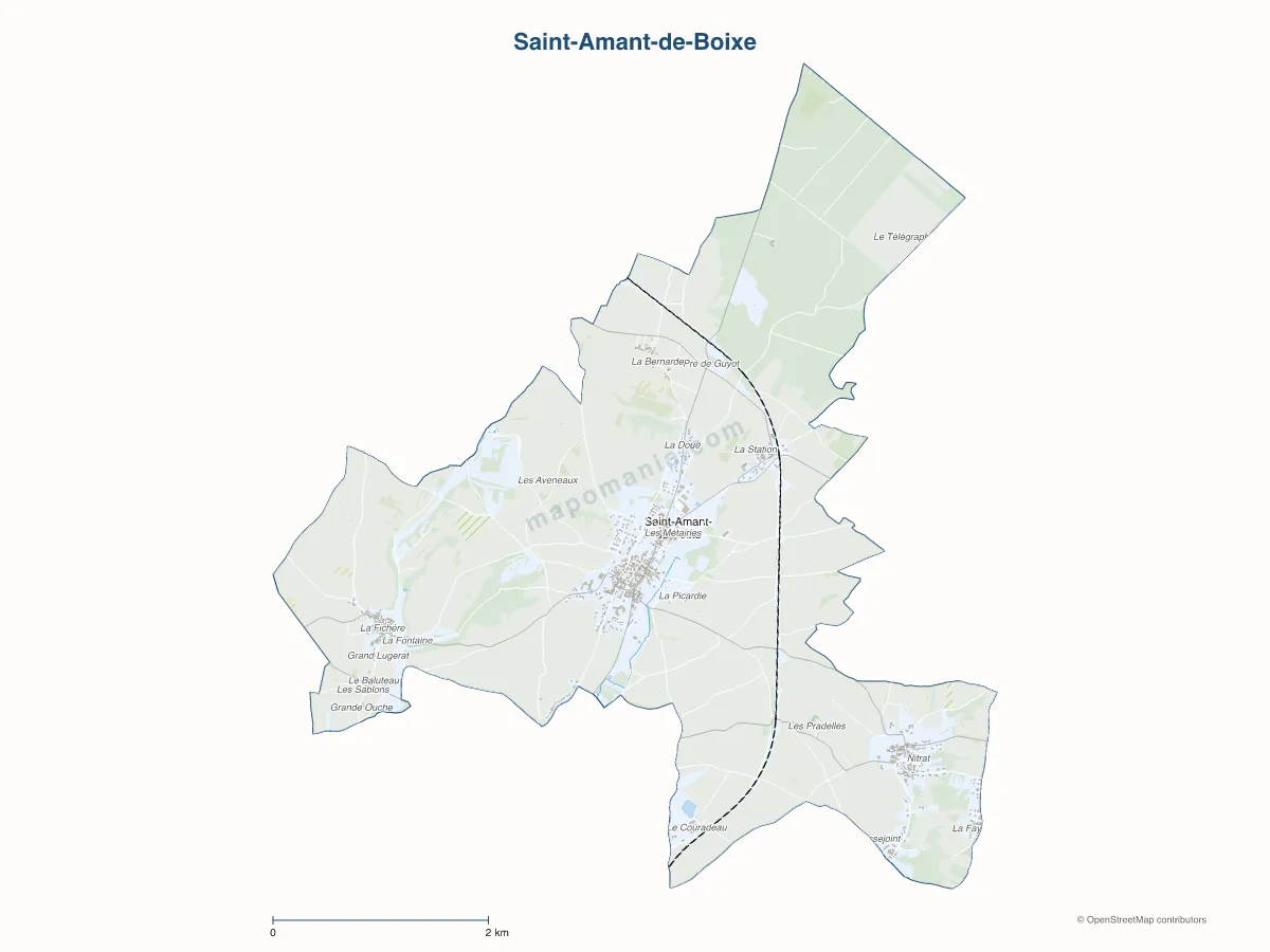 Carte de Saint-Amant-de-Boixe à personnaliser
