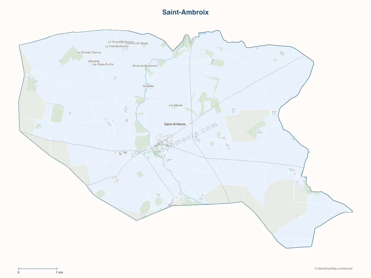 Carte de Saint-Ambroix à personnaliser