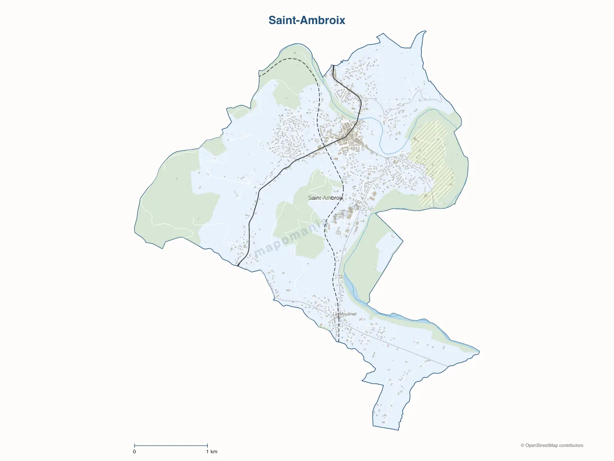 Carte de Saint-Ambroix à personnaliser