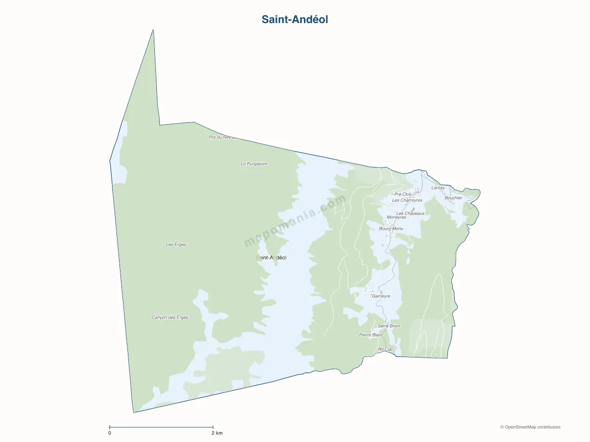 Carte de Saint-Andéol à personnaliser