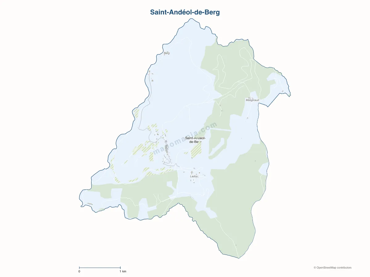 Carte de Saint-Andéol-de-Berg à personnaliser