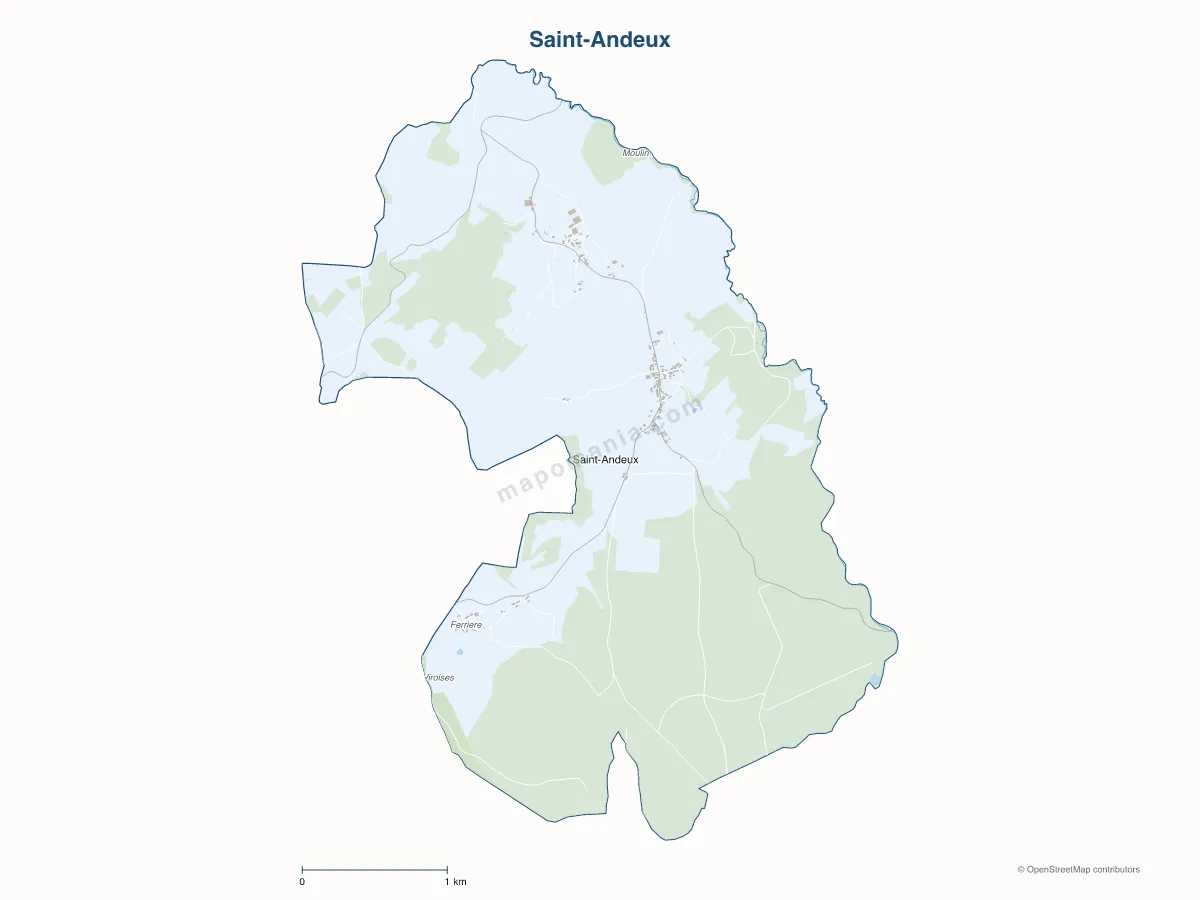 Carte de Saint-Andeux à personnaliser