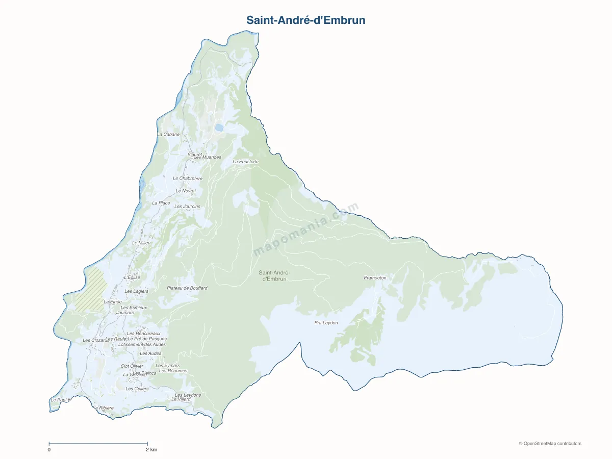 Carte de Saint-André-d'Embrun à personnaliser
