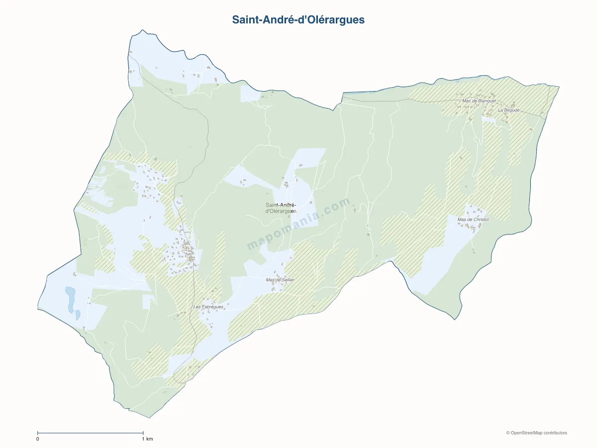 Carte de Saint-André-d'Olérargues à personnaliser