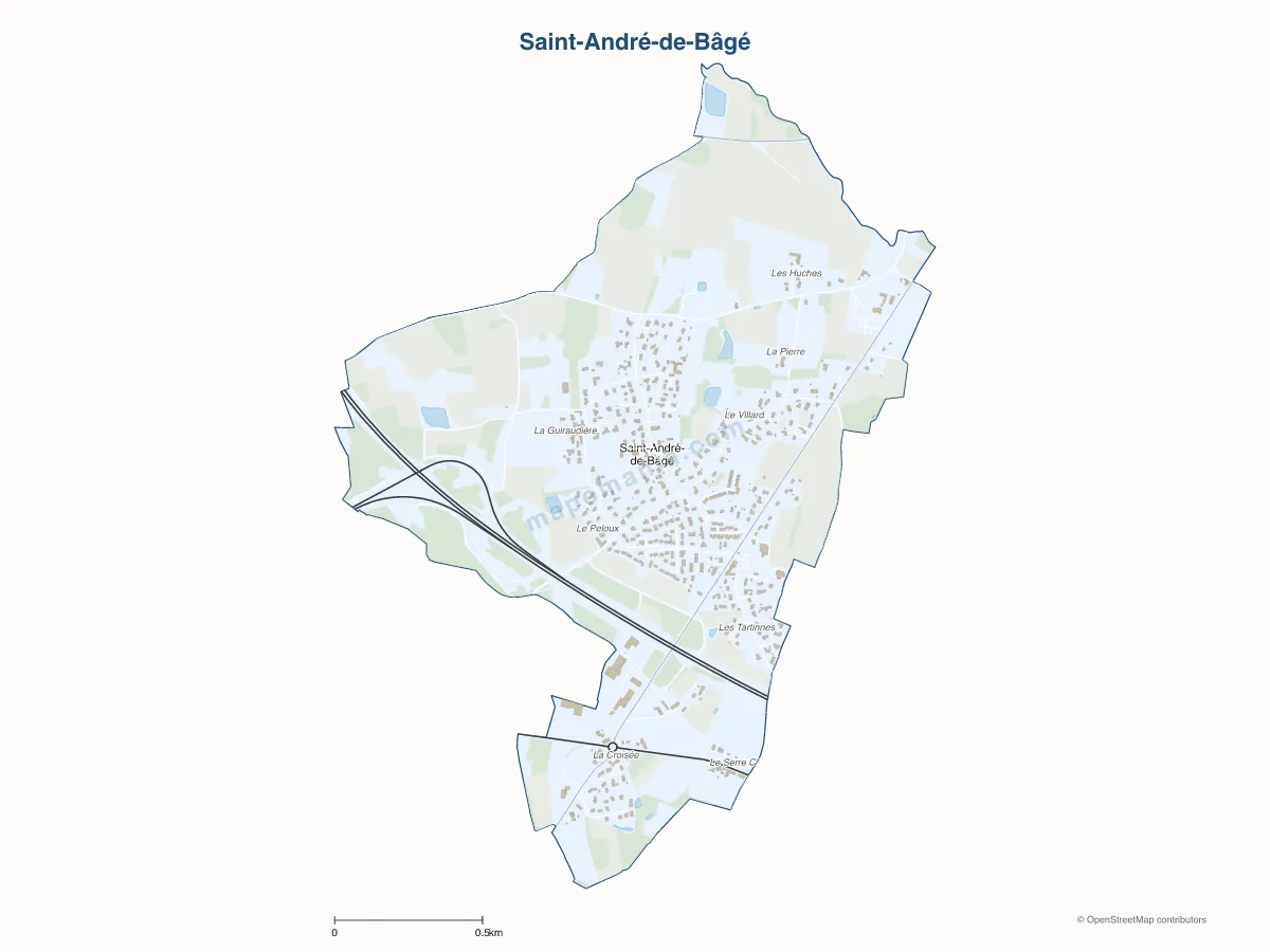 Carte de Saint-André-de-Bâgé à personnaliser