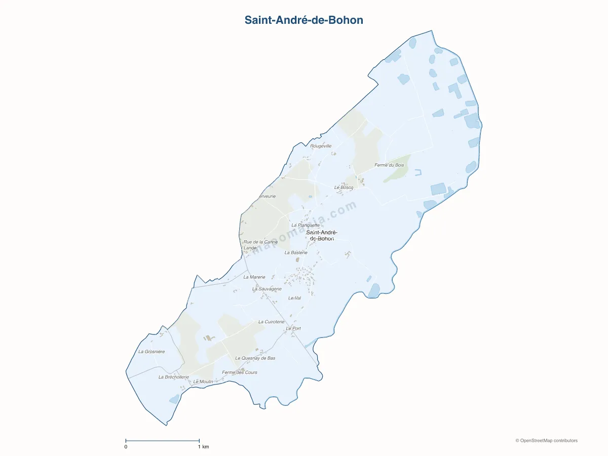Carte de Saint-André-de-Bohon à personnaliser