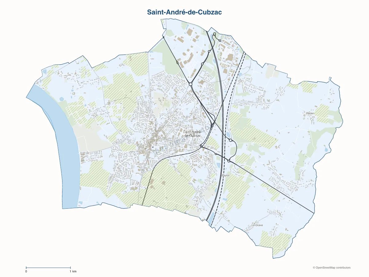 Carte de Saint-André-de-Cubzac à personnaliser