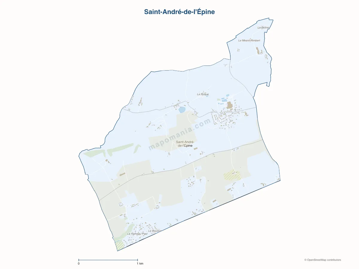 Carte de Saint-André-de-l'Épine à personnaliser