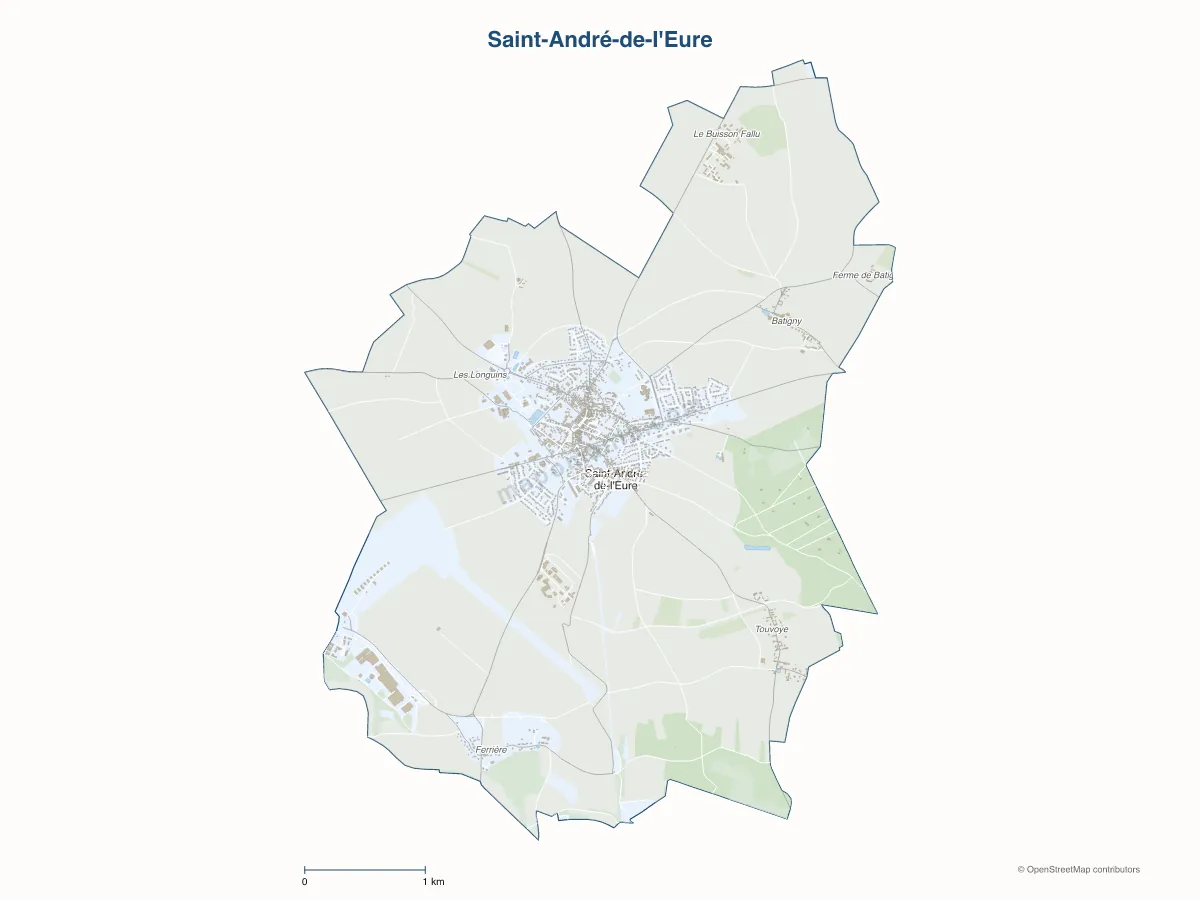 Carte de Saint-André-de-l'Eure à personnaliser