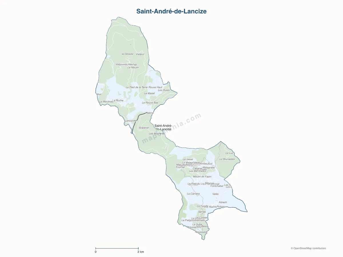 Carte de Saint-André-de-Lancize à personnaliser