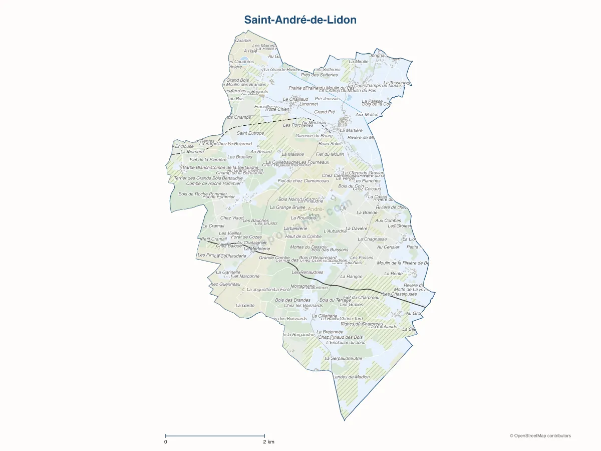 Carte de Saint-André-de-Lidon à personnaliser