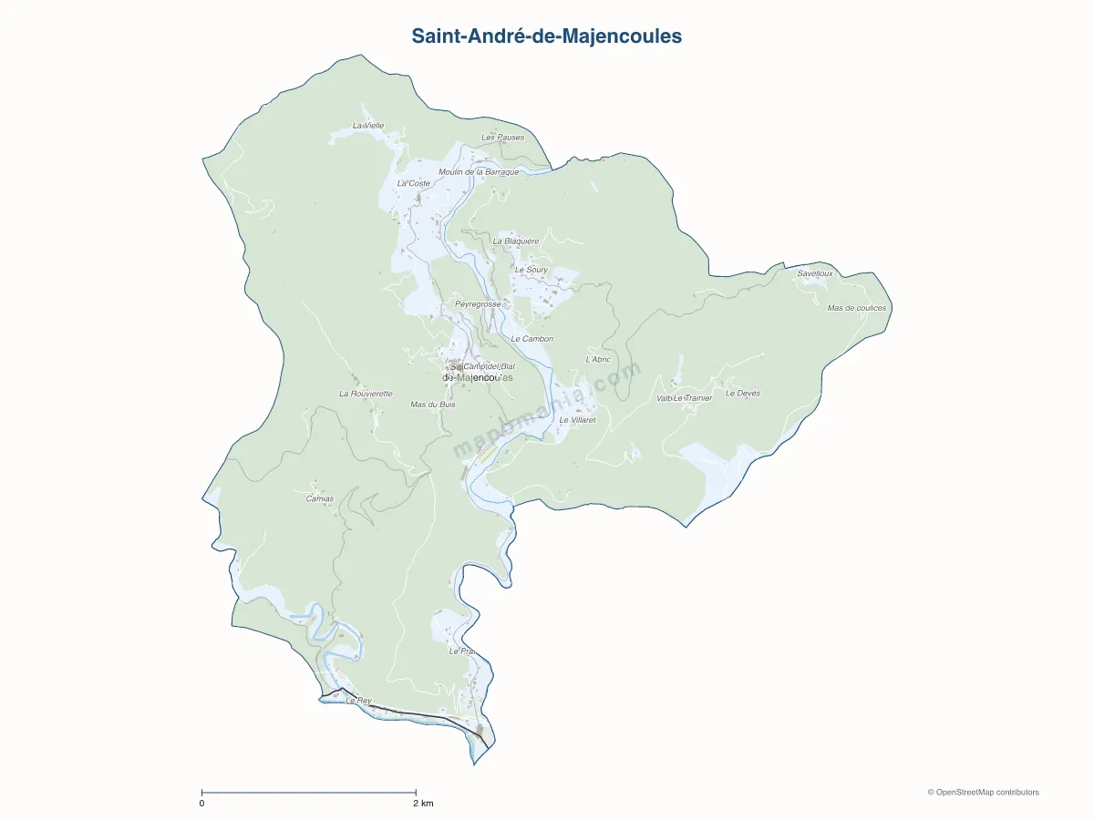 Carte de Saint-André-de-Majencoules à personnaliser