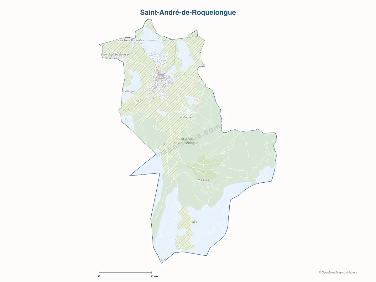 Carte de Saint-André-de-Roquelongue à personnaliser