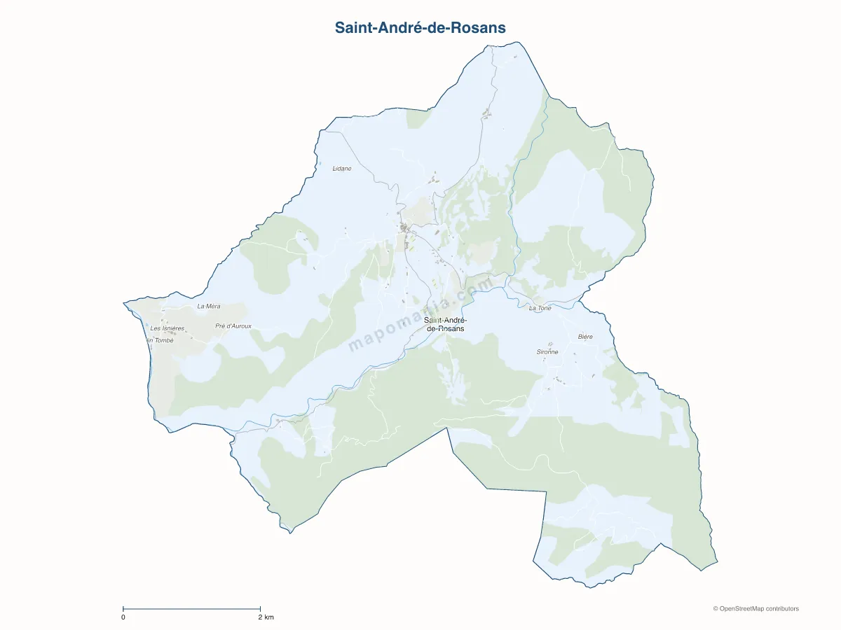 Carte de Saint-André-de-Rosans à personnaliser
