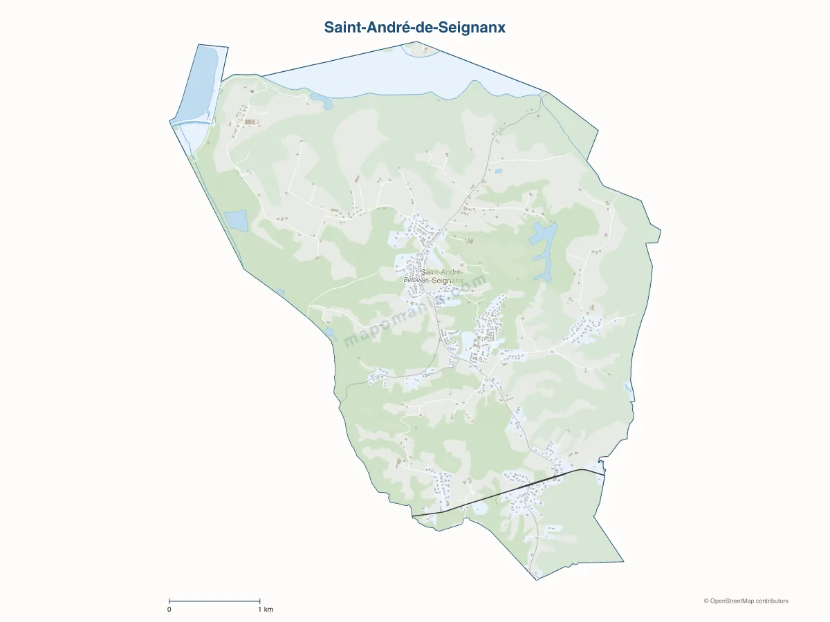 Carte de Saint-André-de-Seignanx à personnaliser