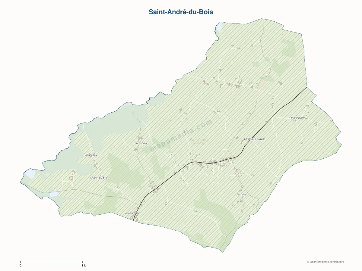 Carte de Saint-André-du-Bois à personnaliser