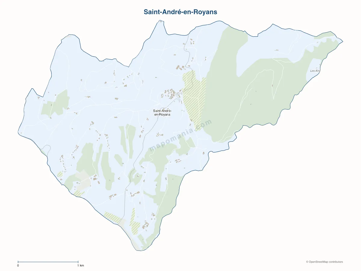 Carte de Saint-André-en-Royans à personnaliser