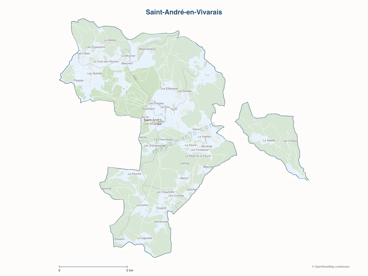 Carte de Saint-André-en-Vivarais à personnaliser