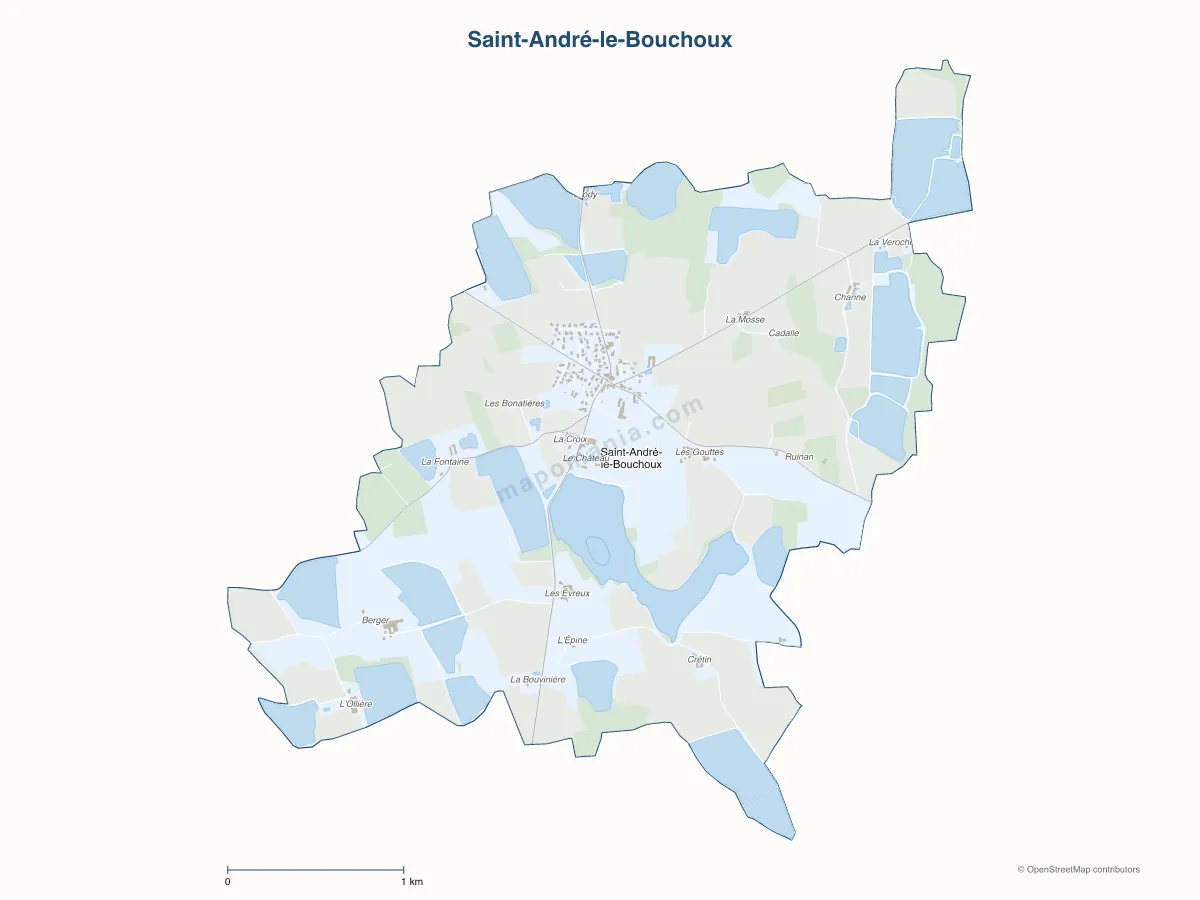Carte de Saint-André-le-Bouchoux à personnaliser
