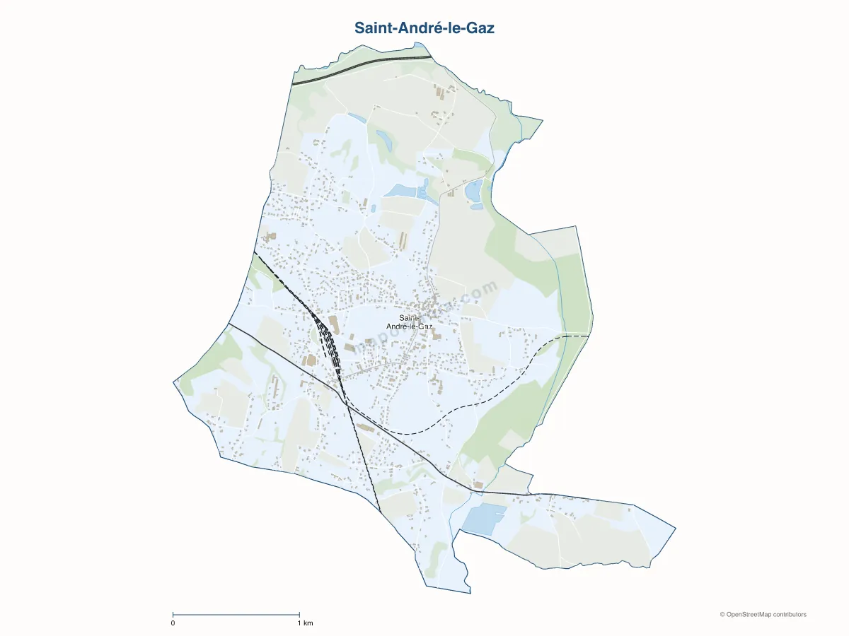 Carte de Saint-André-le-Gaz à personnaliser
