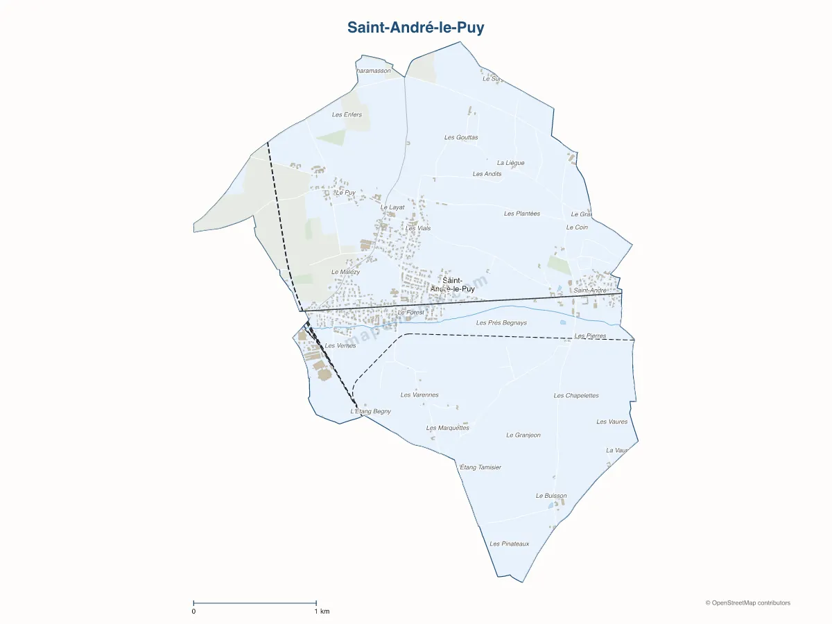 Carte de Saint-André-le-Puy à personnaliser