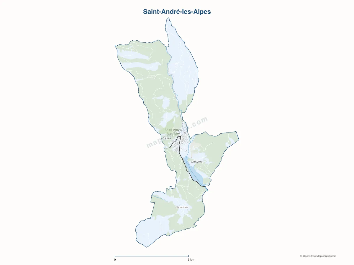Carte de Saint-André-les-Alpes à personnaliser
