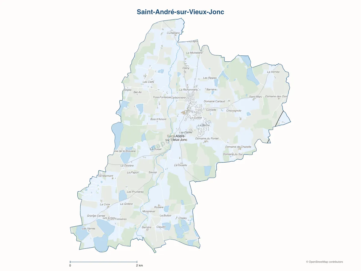Carte de Saint-André-sur-Vieux-Jonc à personnaliser