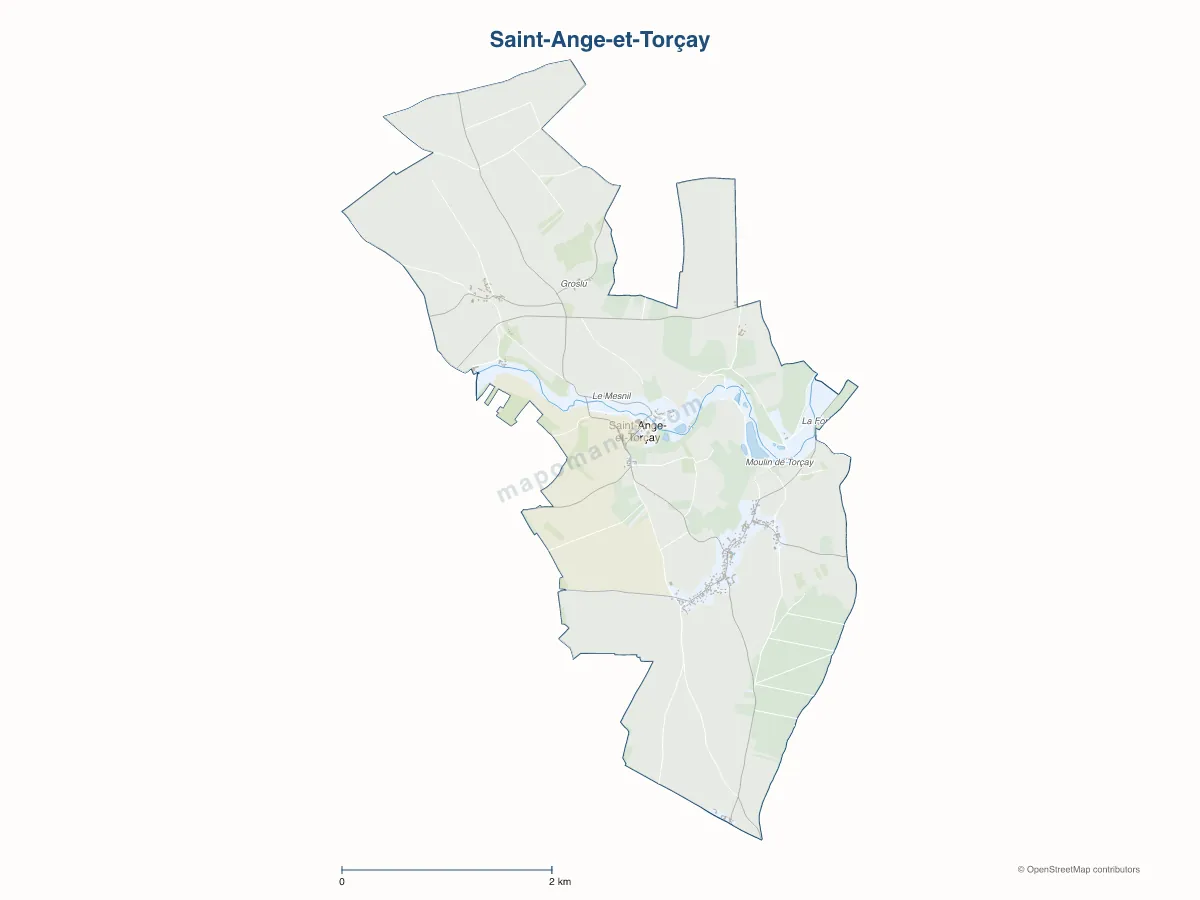 Carte de Saint-Ange-et-Torçay à personnaliser