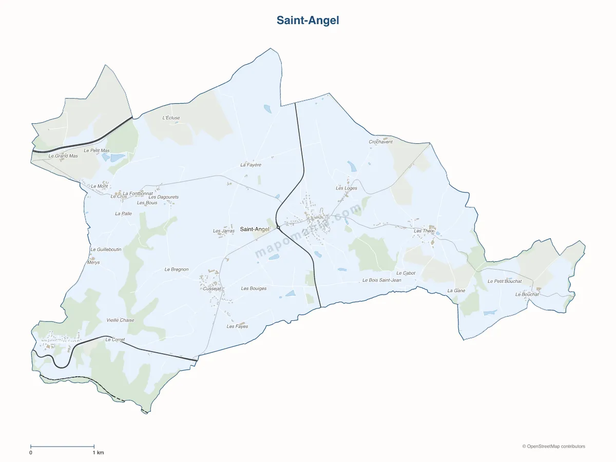 Carte de Saint-Angel à personnaliser