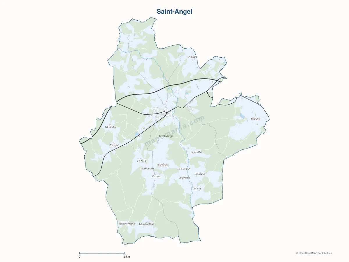 Carte de Saint-Angel à personnaliser