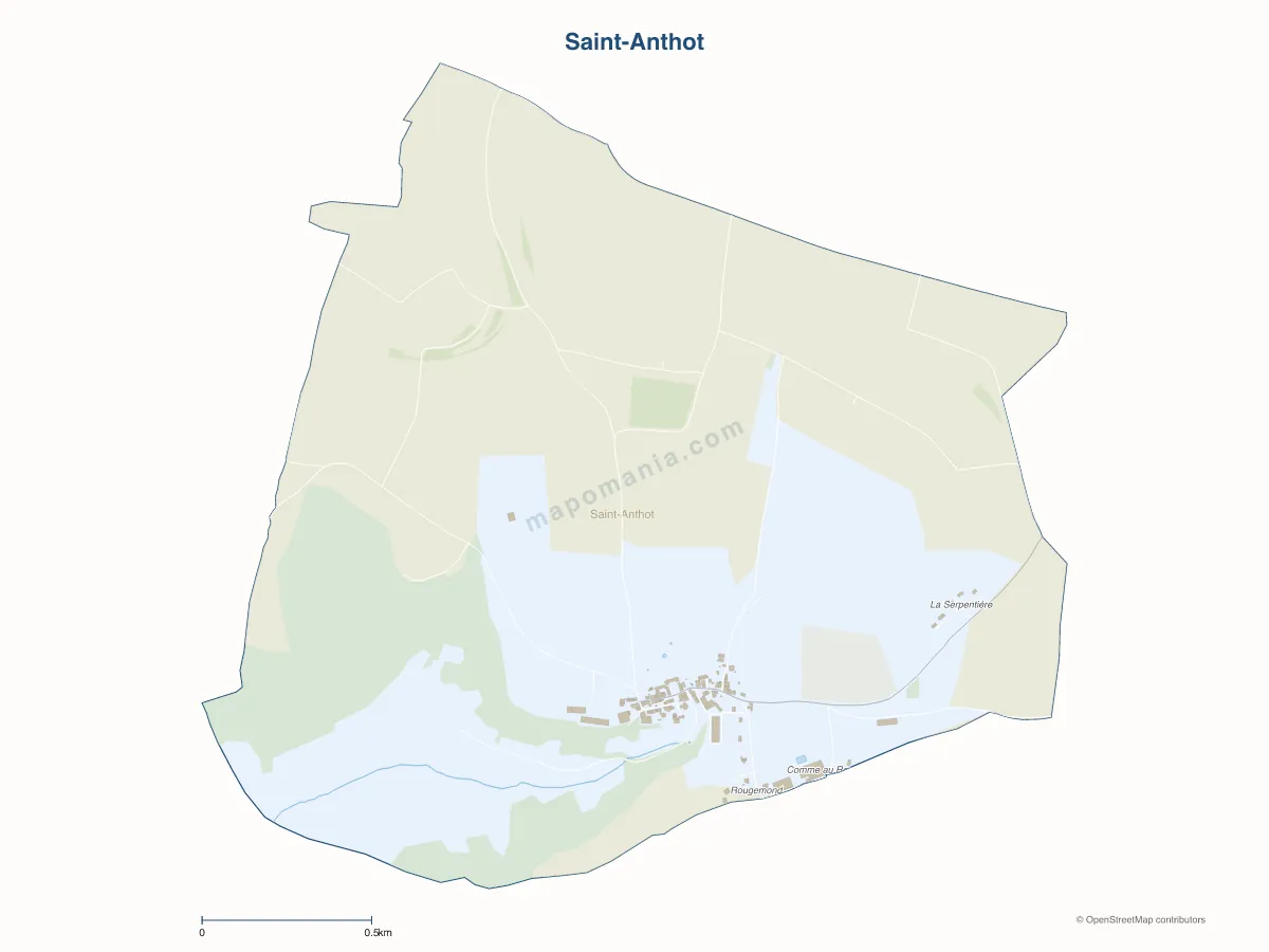 Carte de Saint-Anthot à personnaliser