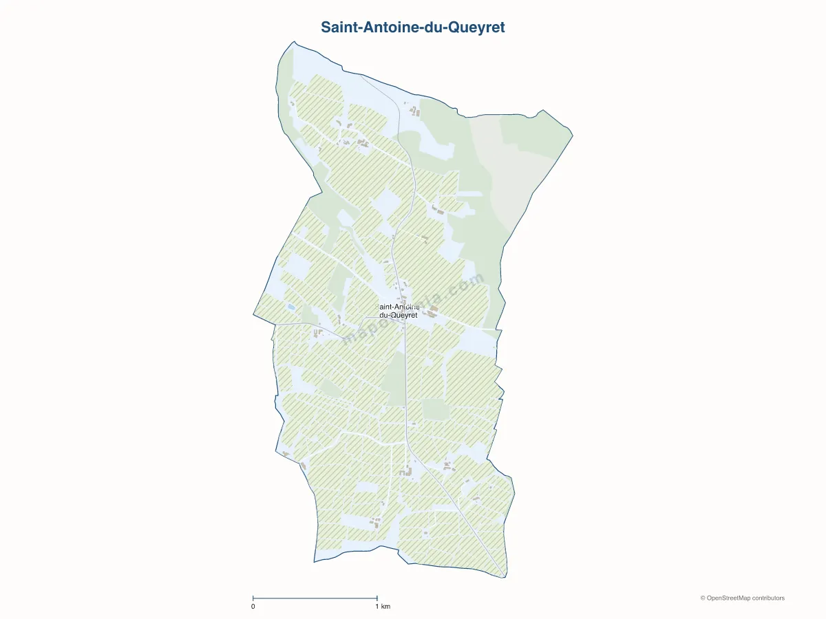 Carte de Saint-Antoine-du-Queyret à personnaliser