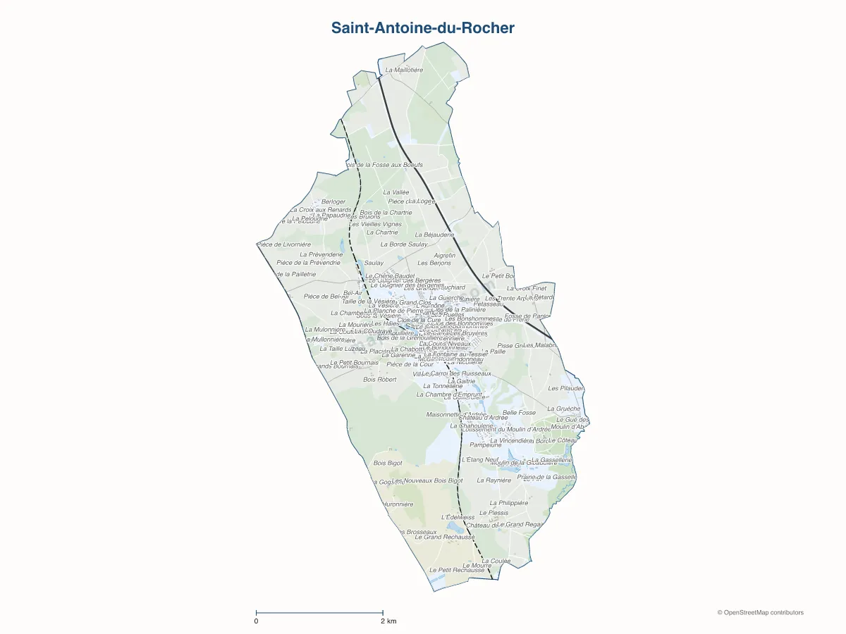 Carte de Saint-Antoine-du-Rocher à personnaliser