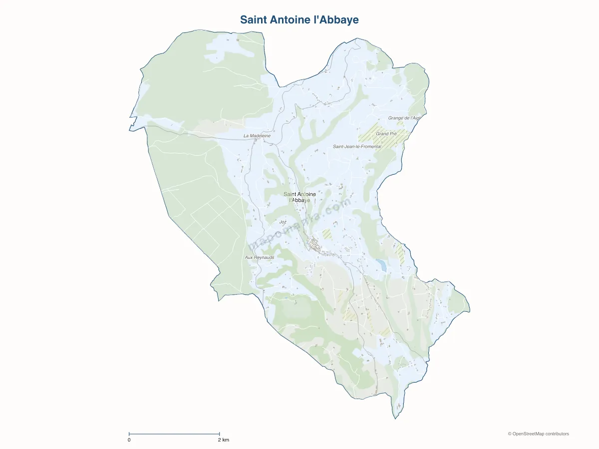 Carte de Saint Antoine l'Abbaye à personnaliser