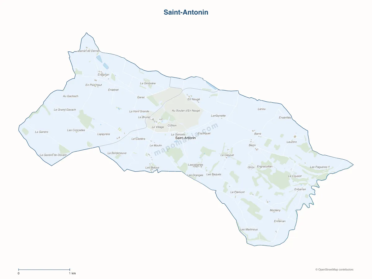 Carte de Saint-Antonin à personnaliser