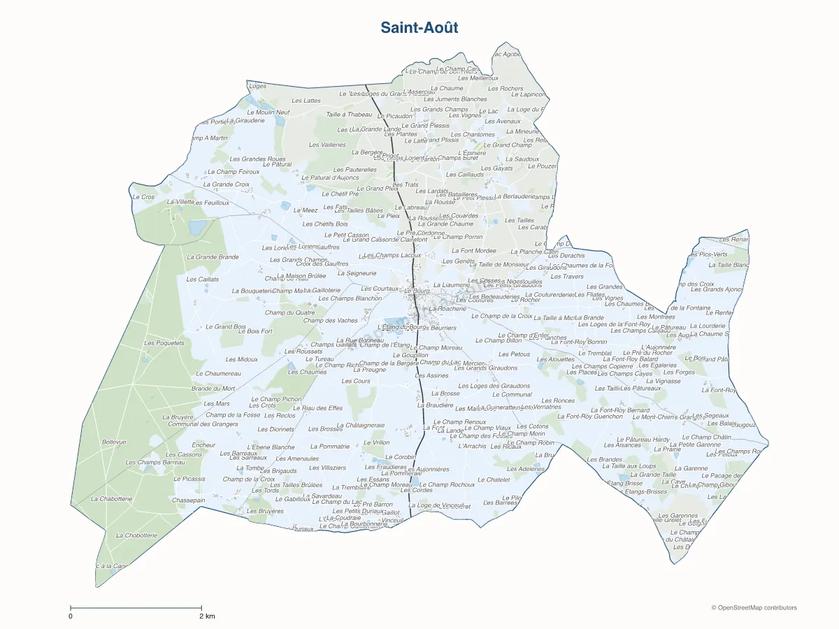 Carte de Saint-Août à personnaliser