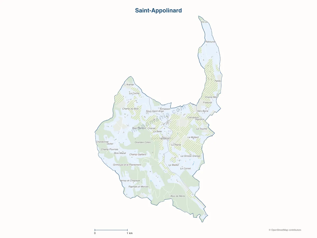 Carte de Saint-Appolinard à personnaliser